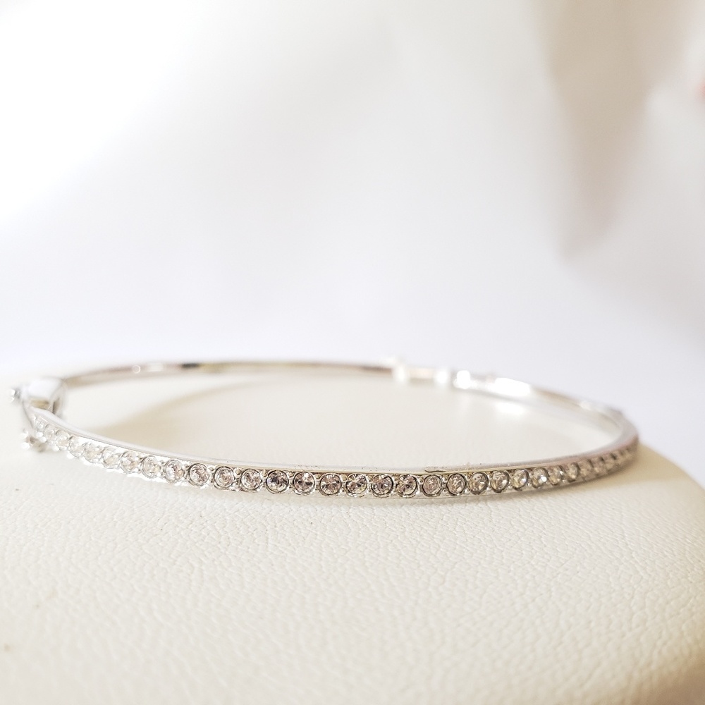 Genuine Diamond and Swarovski Crystal Bangle